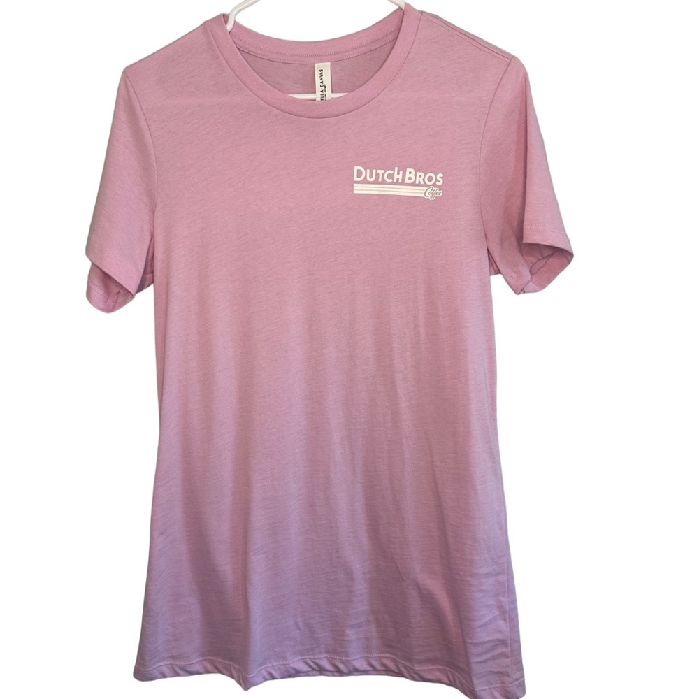 Dutch Bros Women’s SMALL Pink/Purple Classic Employee T-Shirt Rare ColorDB…